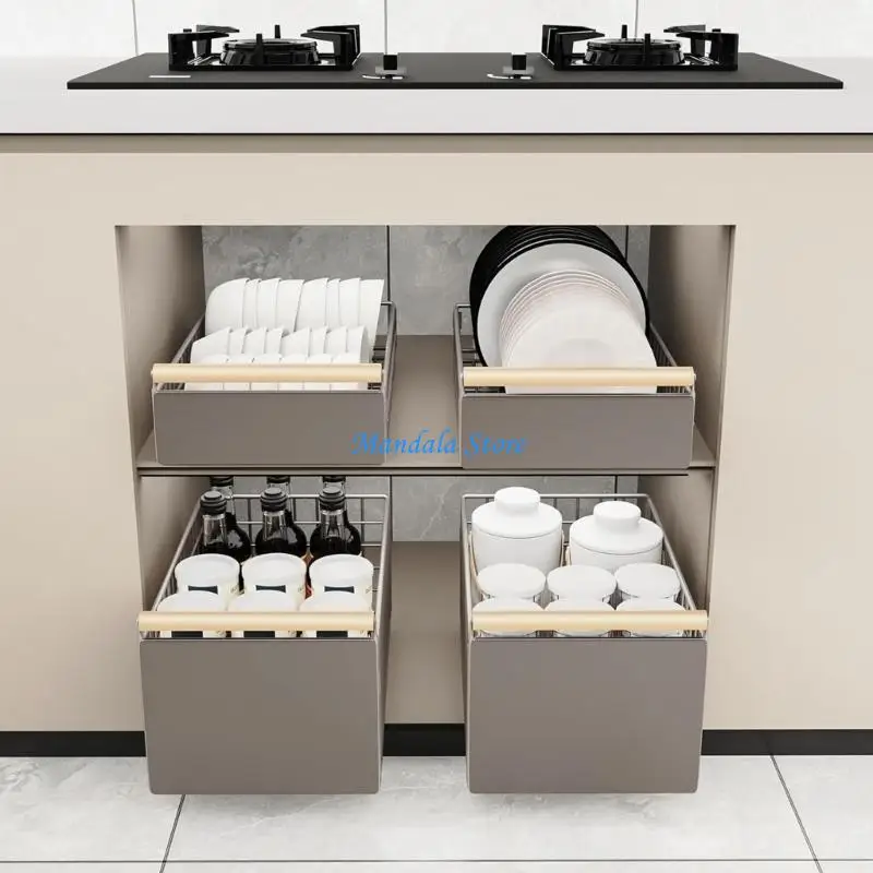 

U2JC Retractable Drawer Rack Under Counter Waterproof Organizers For Utensils And Spices