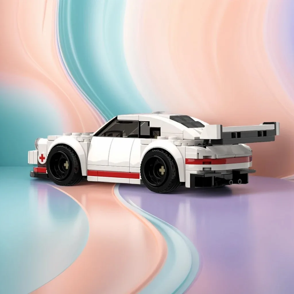 

197 шт. Porscheer 911 Turbo White MOC, классический спортивный автомобиль, образовательное здание, блоки «сделай сам», игрушки на день рождения, подарок