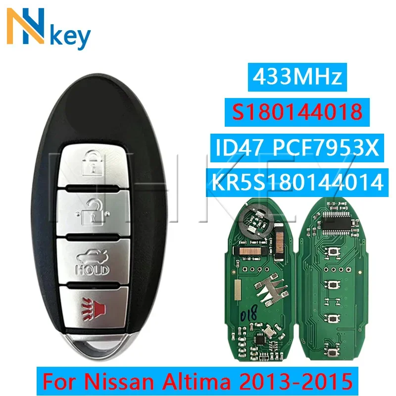 NH KEY S180144018 433MHz Original ID47 Chip Smart Remote Car Key With  for Nissan Altima Maxima 2013 2014 2015