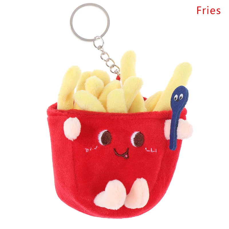 1Pc 食品ぬいぐるみキーホルダーハンバーガーホットドッグフライド