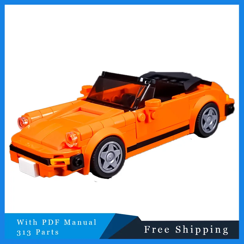 313-pieces-moc-orange-racing-series-street-convertible-voiture-de-sport-vitesse-​-​-bloc-de-construction-modele-ensemble-de-jouets-d'assemblage-diy-cadeaux-d'anniversaire