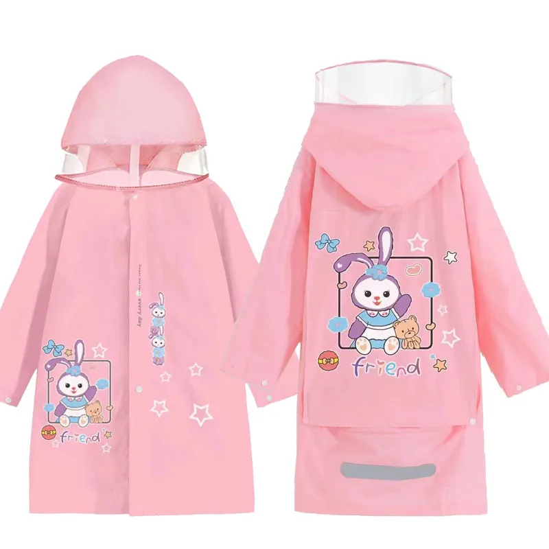 Enlarged School Bag Baby Poncho Kindergarten Raincoat Thickened Long Waterproof Sleeve Length(cm) Outerwear Type Collar Style