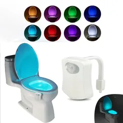 8/16 Colors Toilet Light LED Human Motion Sensor Automatic Light Sense Motion Activated Night Light Bathroom Accessories