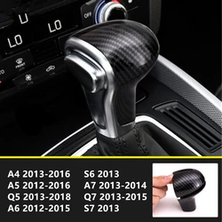 LHD Car Carbon Fiber Gear Shift Knob Handle Lever Cover For Audi A4 B8 A5 A6 C7 A7 Q5 Q7 2012 2013 - 2016 Interior Accessories