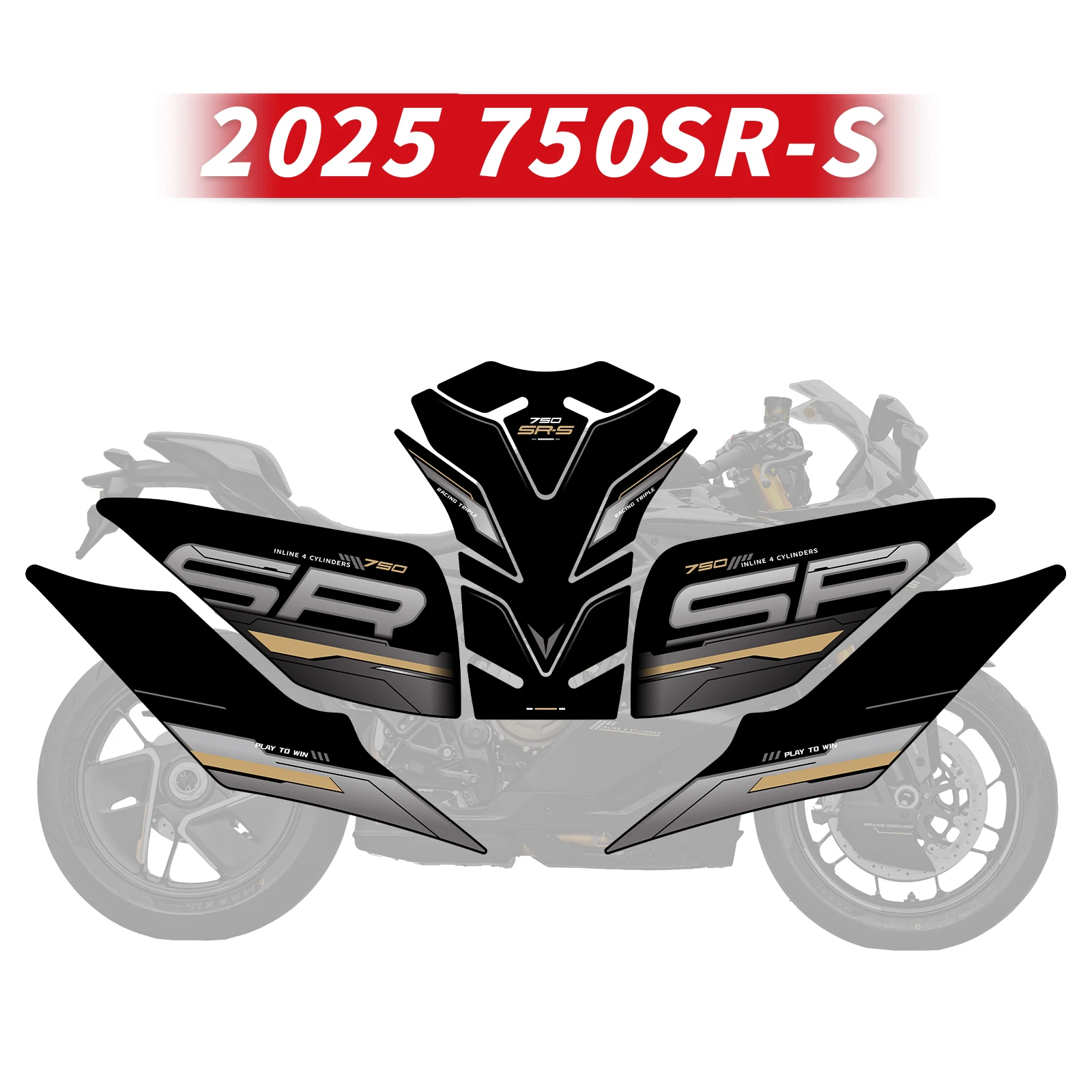

Suitable for 2025 CFMOTO 750SR-S Tank Traction Pad Rubber Anti-Yellowing Residue-Free Easy-Install Mod Kits