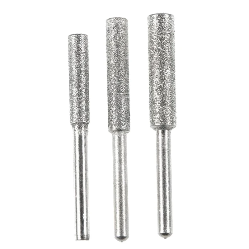8PCS 4/4.8/5.5mm Affilatrice per motoseghe Pietra Punta per motosega Placcato in titanio Affilatrice diamantata Ad alta durezza Lima per motoseghe elettriche