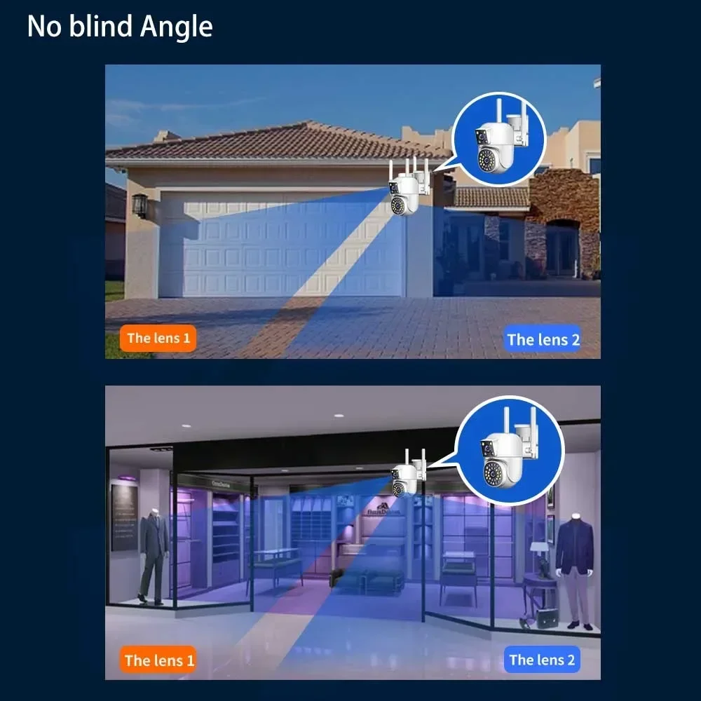 Imagem -02 - Câmera de Segurança sem Fio Impermeável ao ar Livre Rastreamento Automático Lente Dupla Tela Dupla Ptz Wifi Ipc360 4k 8mp 2k 4mp