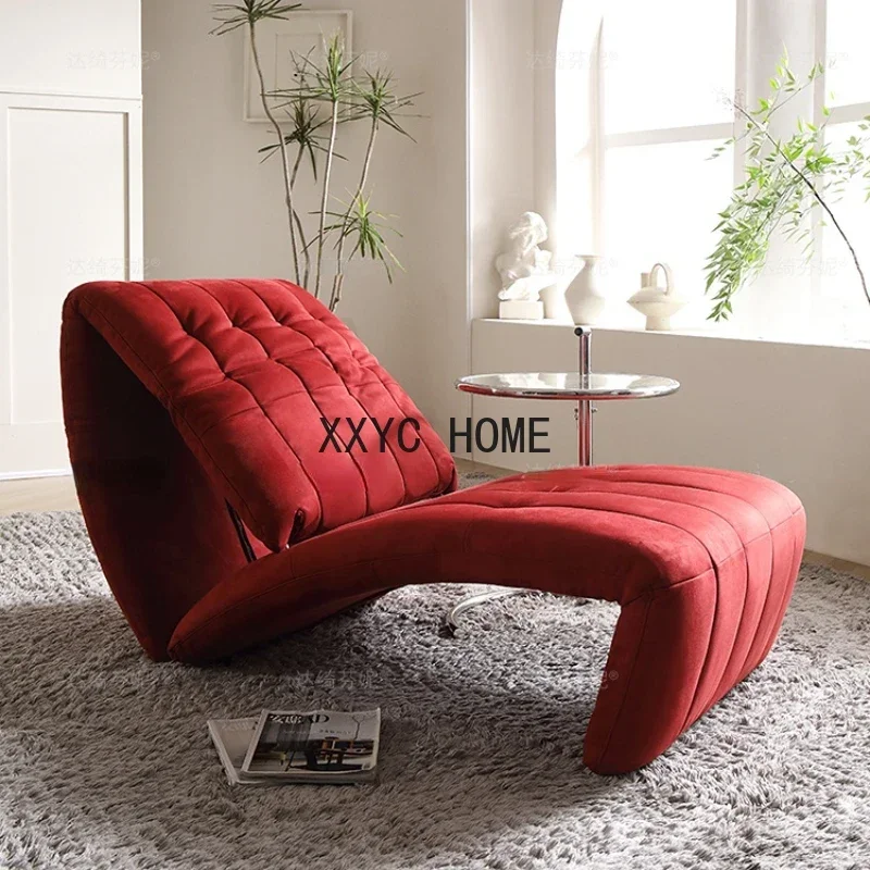 Layer Leather Recliner Single Sofa Creative Special-Shaped Fabric Fist Folding Lazy Style Leisure