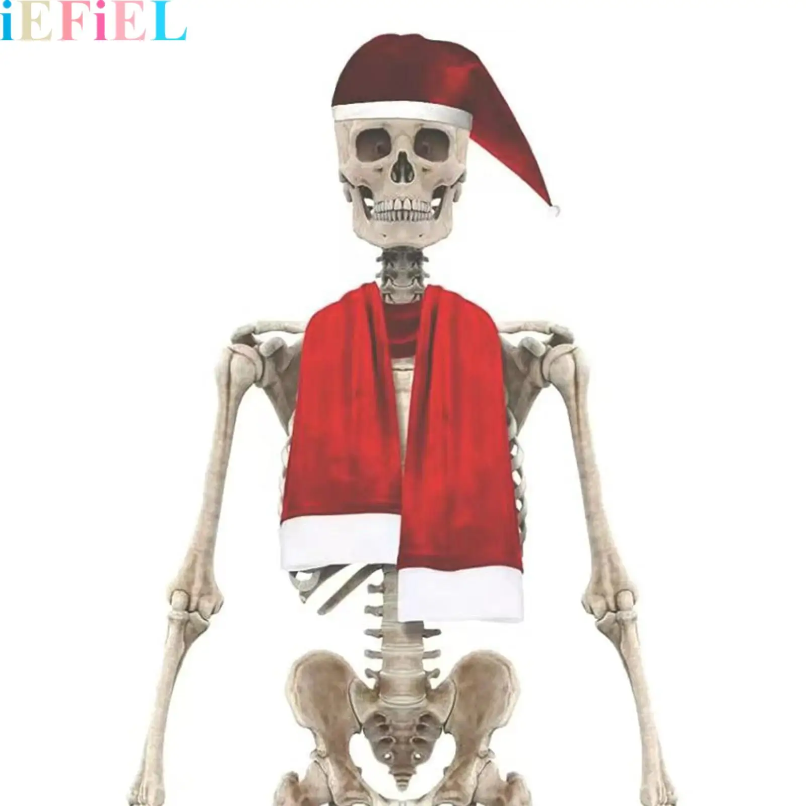 

12 Ft Skeleton Model Santa Hats Scarf Giant Skeleton Costume Accessories Clothes for Christmas Decoration
