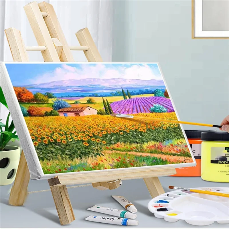

NEW-6Pcs 16 Inch Wood Easels,Easel Stand For Painting Canvases,Tabletop Display Easel,Painting Easel, Kids Student Easels Durabl