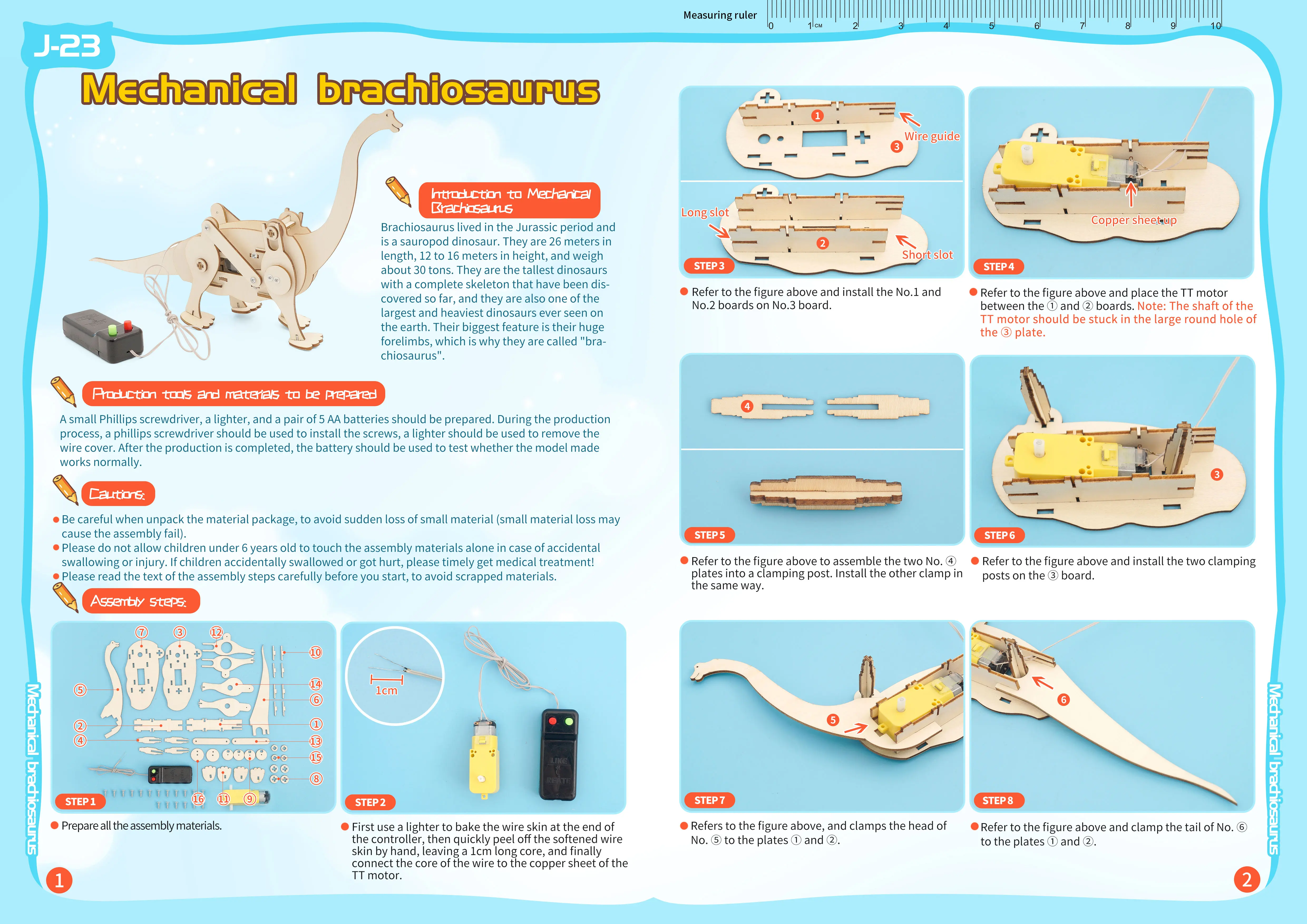 Giocattoli scientifici di dinosauri meccanici fai-da-te strumento sperimentale STEM Kit apprendimento giochi di Puzzle educativi in legno per bambini