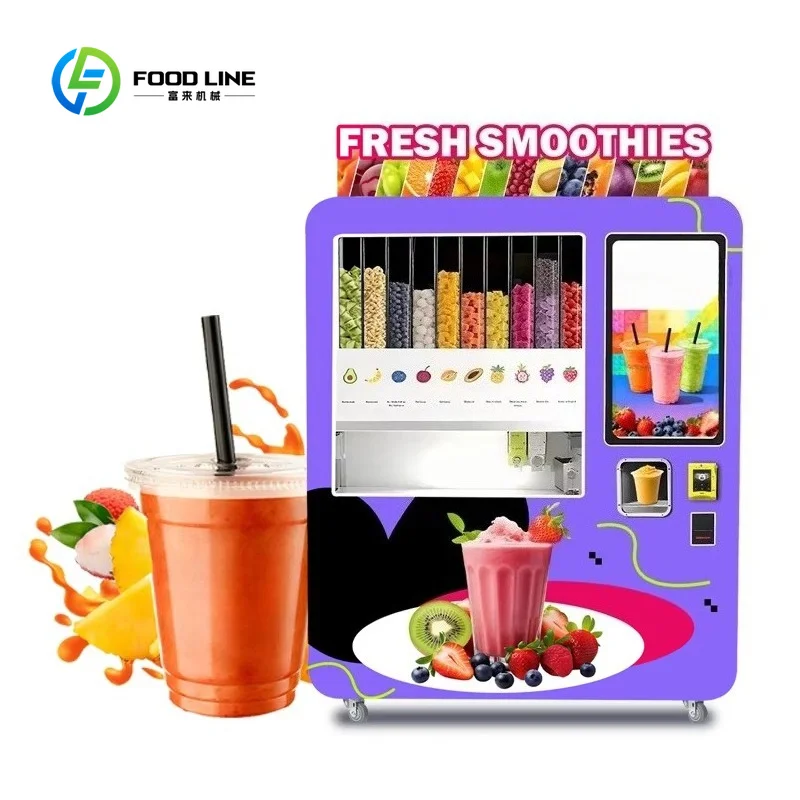 Customized Fully Automatic Smoothie Vending Machine Touchscreen Coin/Credit Card Payment for Restaurants Retail
