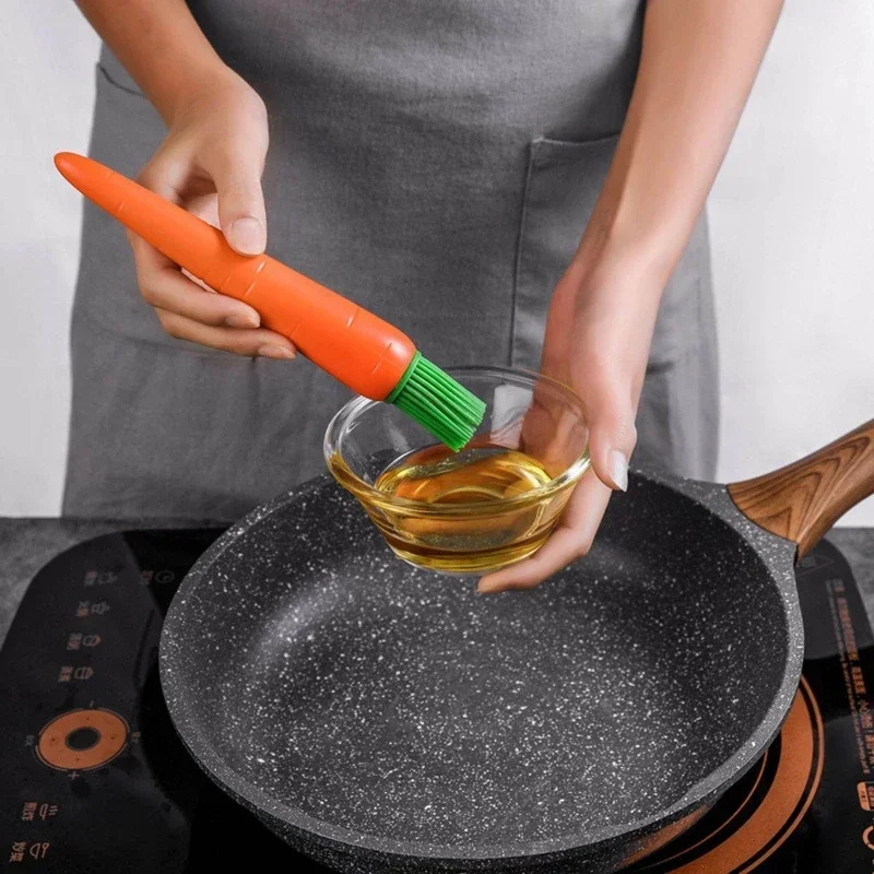 Hot Basting Brush Silicone Pastry Brush BBQ Oil Brush Carrot