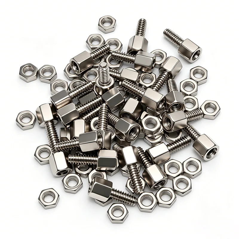 DB9 15 25 37 RS232 Hexagonal Copper Column Screw for DB Connector 100pcs Set VGA Copper Column COM Serial Copper Stud Screw Nut