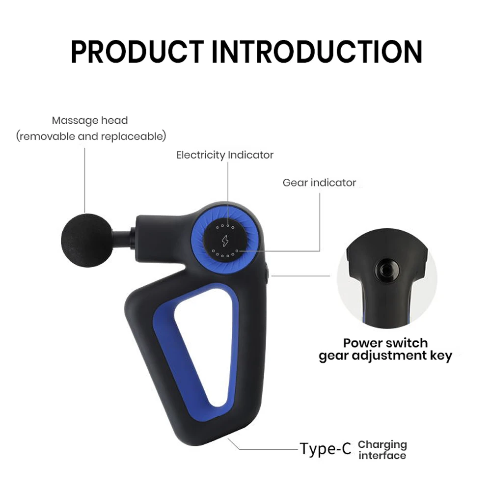 Personal Deep Muscle Handheld Percussion Massage Gun Cordless Neck Back Leg Body Knee Other Massager Products for Men