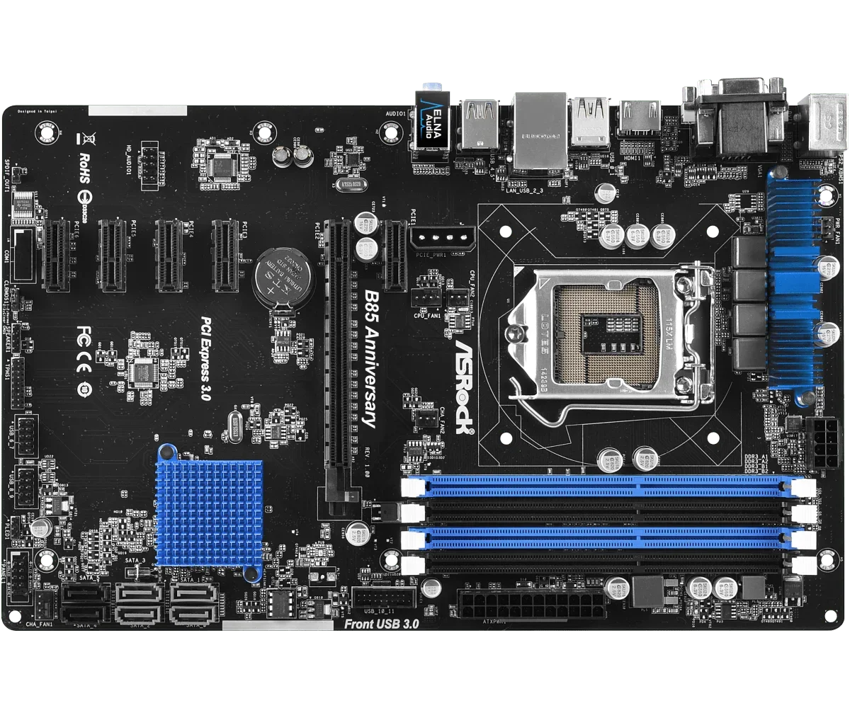

Б/у материнская плата ASROCK B85 Anniversary LGA 1150 Intel B85 DDR3, 32 ГБ, поддержка i5-4690 i5-4670 i5-4430 i3-4150 i3-4130, процессор ATX