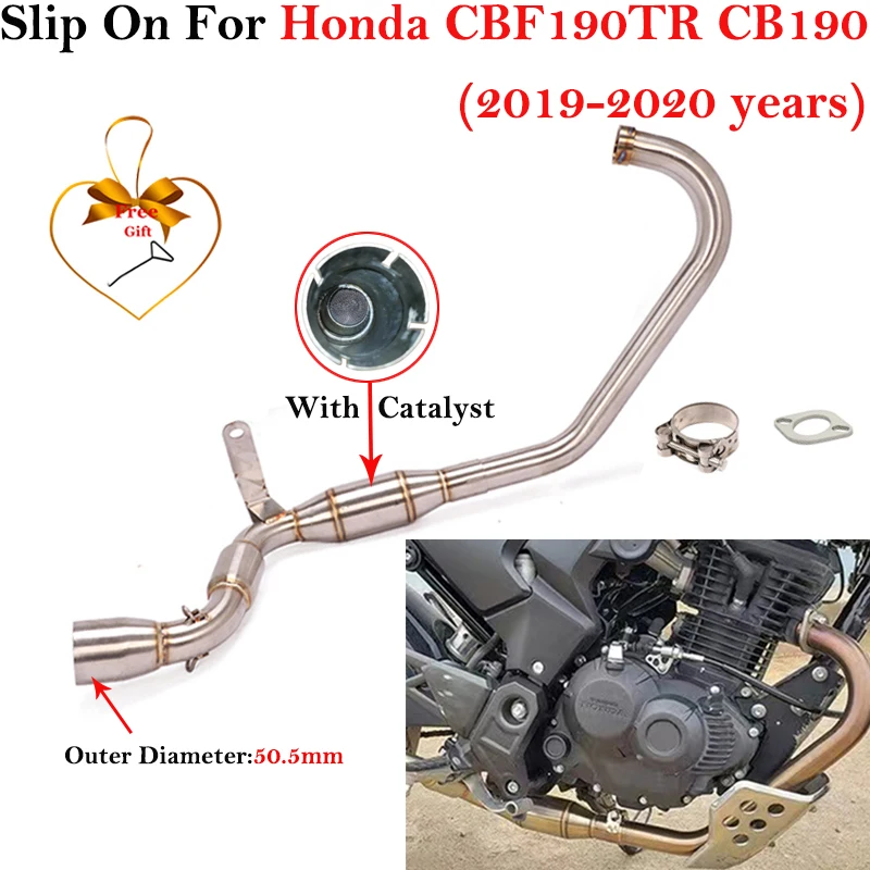 

Motorcycle Exhaust Escape Systems Slip-On For Honda CBF190TR CB190R 2019 2020 Front Middle Link Pipe 51mm Stainless Muffler