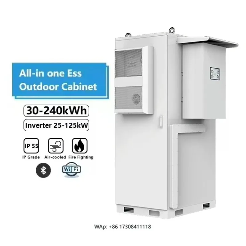 Commercial All in One 50Kw 200Kwh Air Cooling Energy Storage Cabinet Lifepo4 Battery 100Kw 300kwh 500KWH for Solar