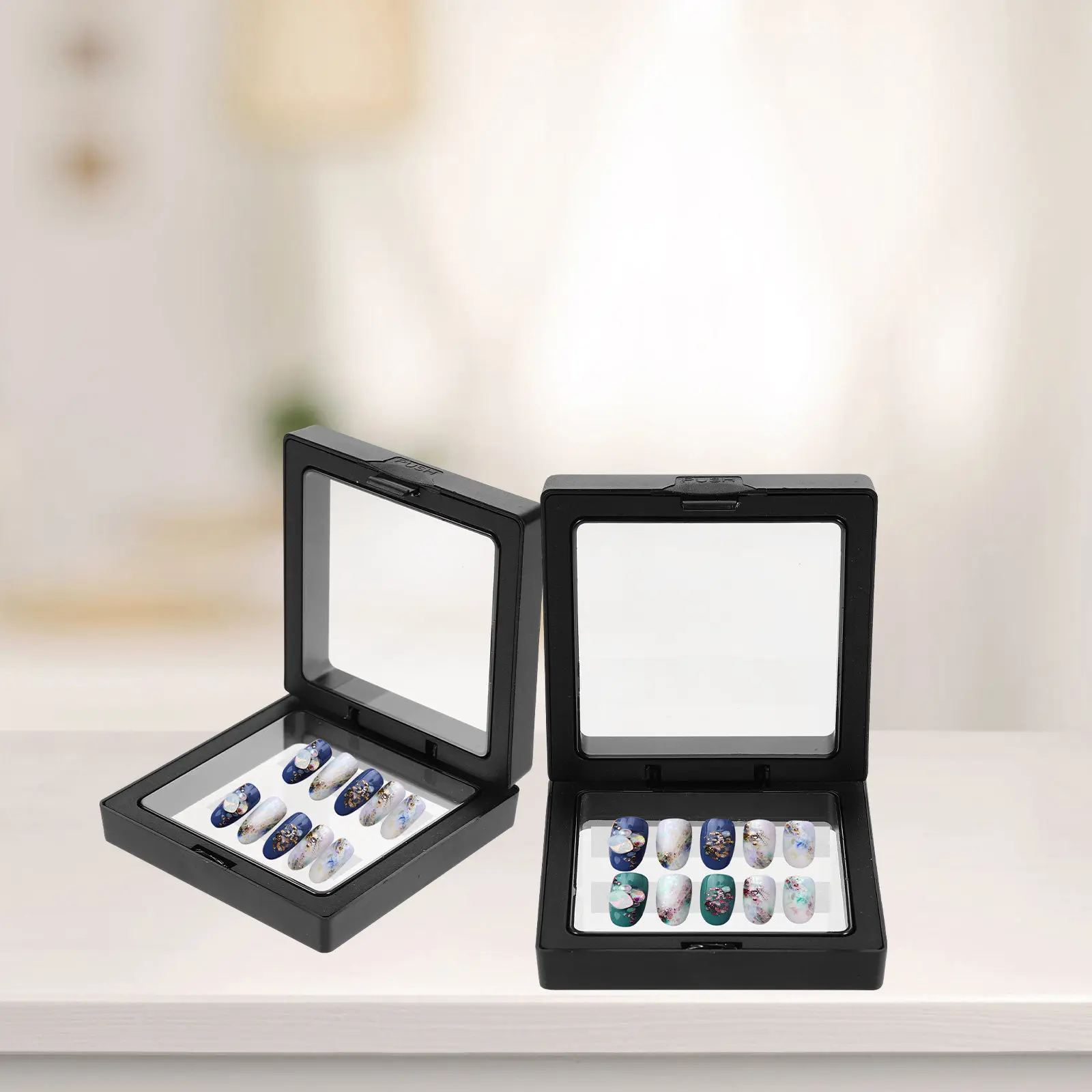 

3Pcs Acrylic Nail Display Strips Professional False Nail Storage Tray for Salon Manicure Organization Clear Acrylic Display Bar