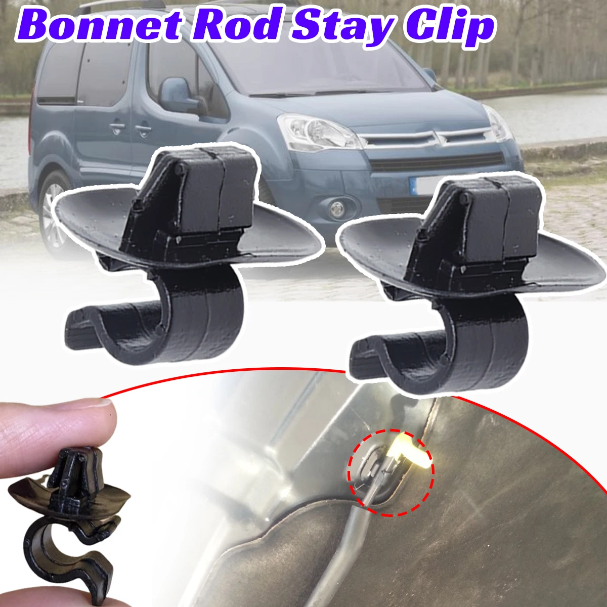 

Bonnet Rod for Citroen Berlingo Peugeot Partner Stay Support Strut Retainer Lock Fastener Hood Tools Repair Kit 7703179014 Parts