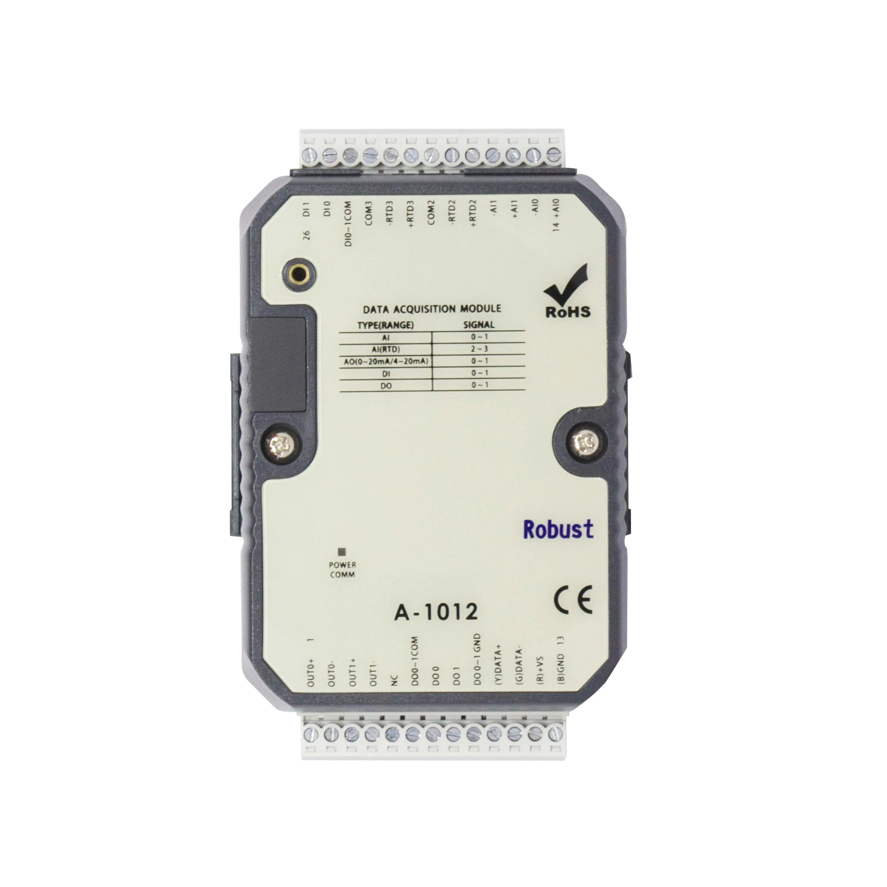 Technologie analogique d'E/S avec le port Modbus RS-485 de 2DI 4AI 2DO 2AO (A-1012)*