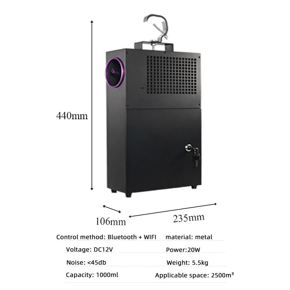 2500m³ Aroma Diffuser Two-Fluid Atomization Ballroom / KTV / Bar Hang Up Room Fragrance Machine Electric Smell Distributor