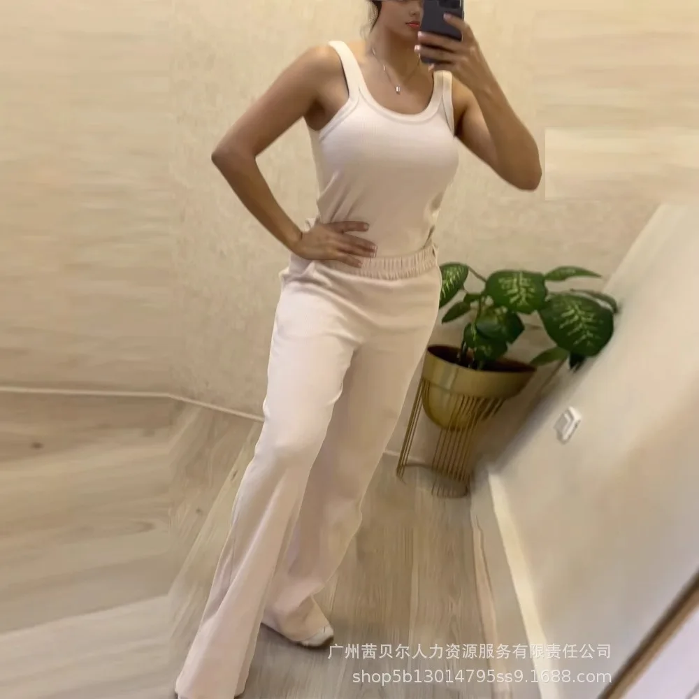 

Новый однотонный комплект без рукавов для пригородных и отдыха для женщин