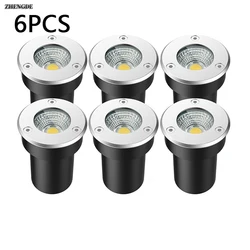 6PCS Outdoor Garden Lighting IP67 Waterproof LED Underground Light 5W10W15W Buried Light Garden Landscape Light 110V220V 12V