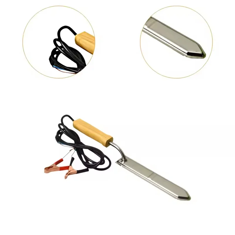 Professional Electric Honey Cutter Electric Knife With Wood Handle Stainless Steel Beekeeping Supplies Portable Cakes