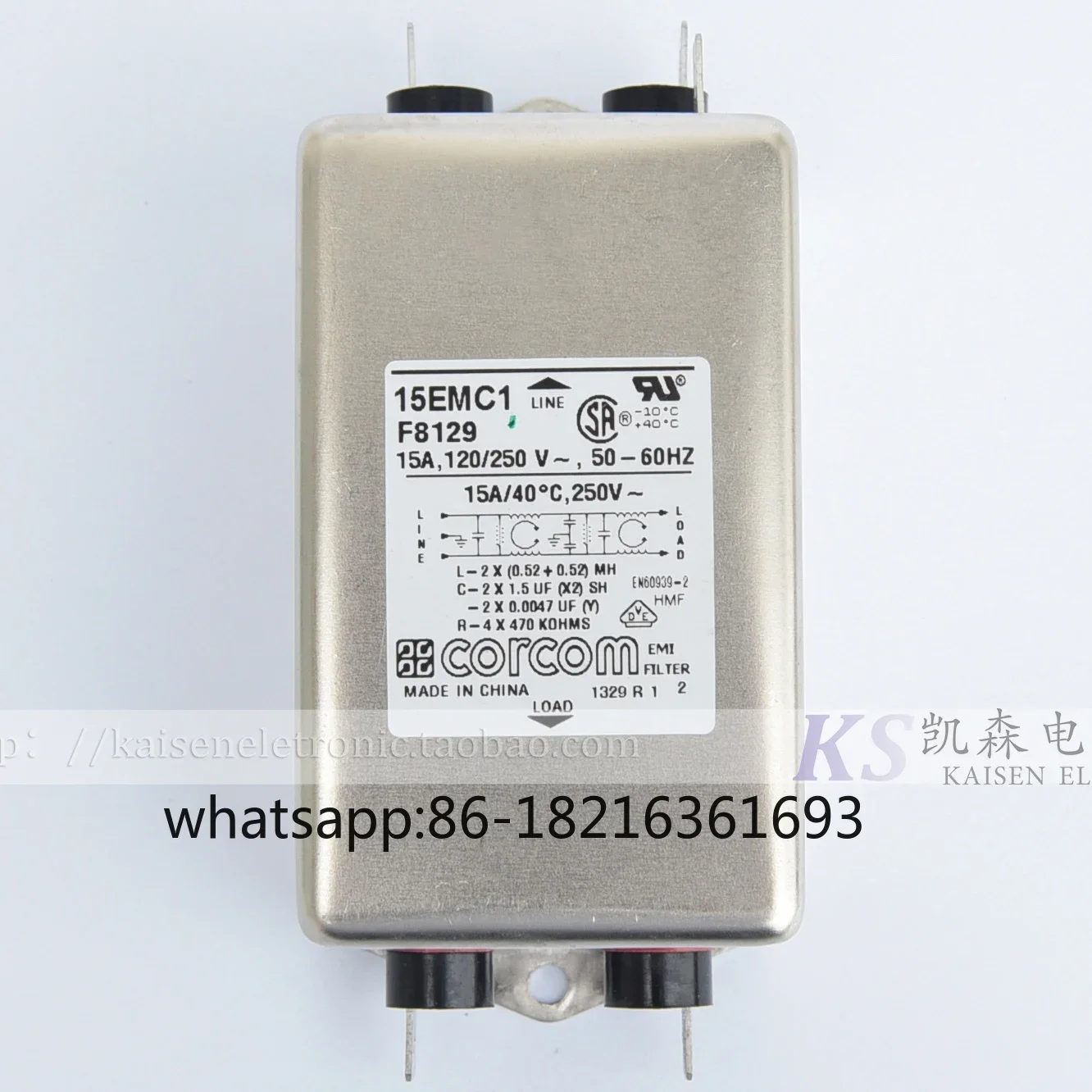 

15EMC1 EMC F8129 1-6609037-4 Антиинтерференционный фильтр Corcom 15A для беговых дорожек