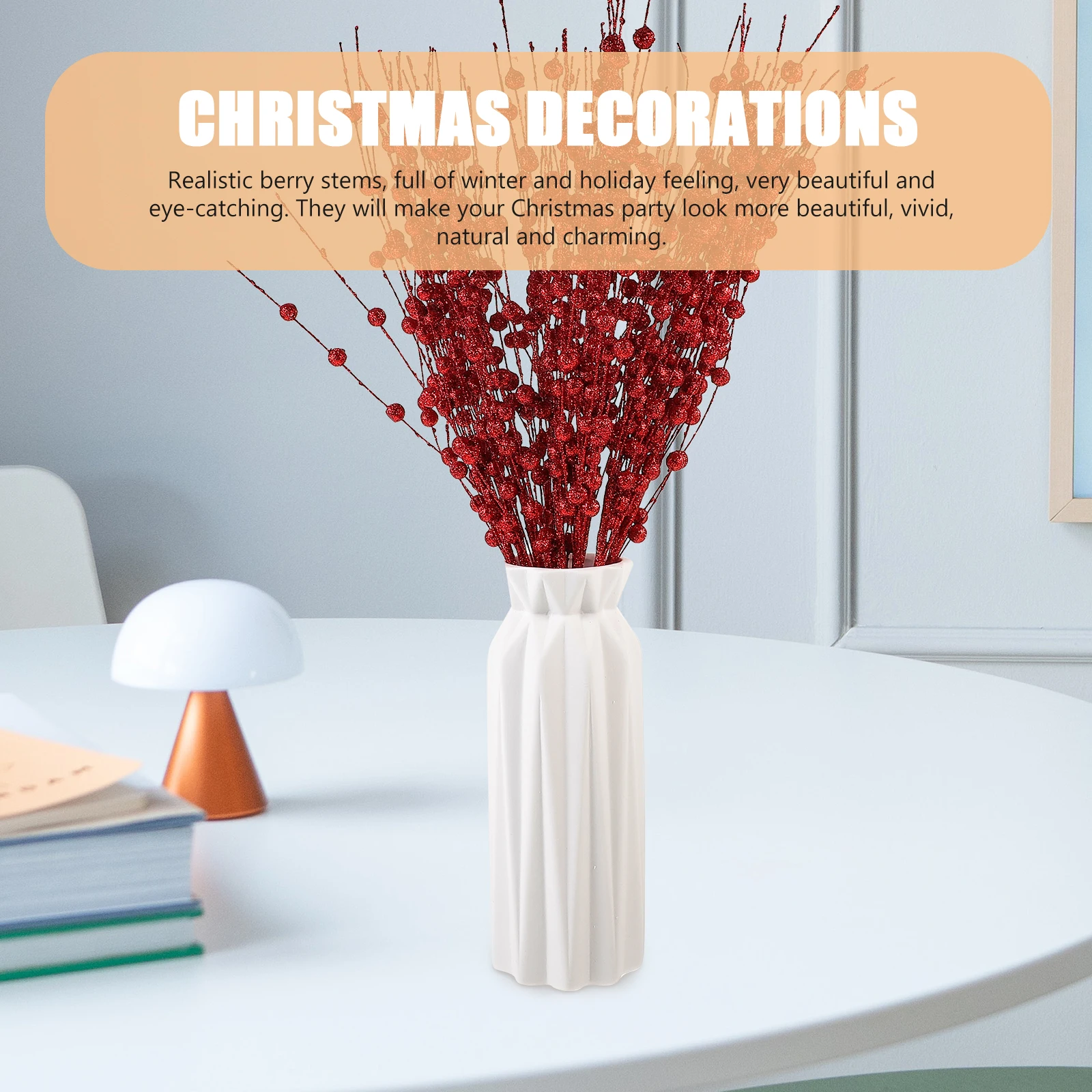 

10 Pcs Garland Decorative Accessories Berry Branches for Decoration Artificial Glitter Stems Garlands Berries Christmas Sequins