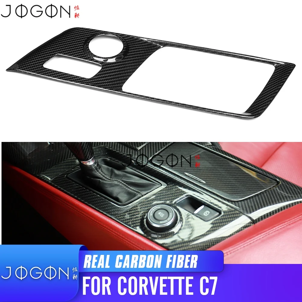 

LHD For Chevrolet Corvette C7 2014-2019 Real Carbon Fiber Car Interior Center Console Gear Shift Panel Sticker Trim Accessories