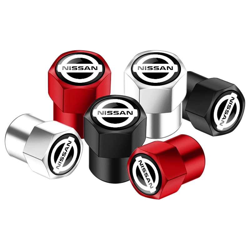 Car Sticker Car Wheel Tire Valve Caps Tyre Stem Covers For Nissan X-trail Qashqai Note Juke Sentra Patrol Navara Micra