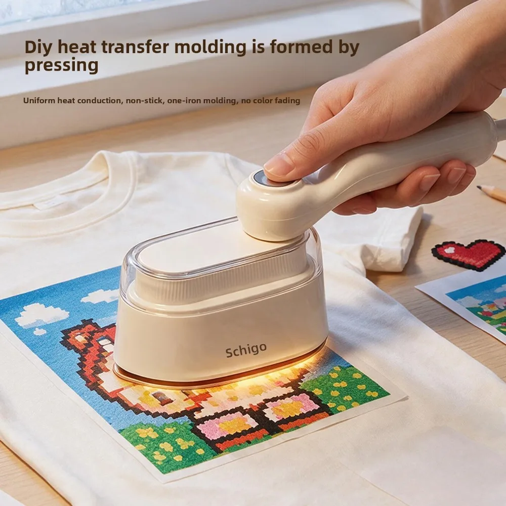 Mini Heat Press Machine Portable Electric Iron Non Porous Soleplate for DIY Crafts Heat Transfer Vinyl Handmade Projects 열전사 프레스