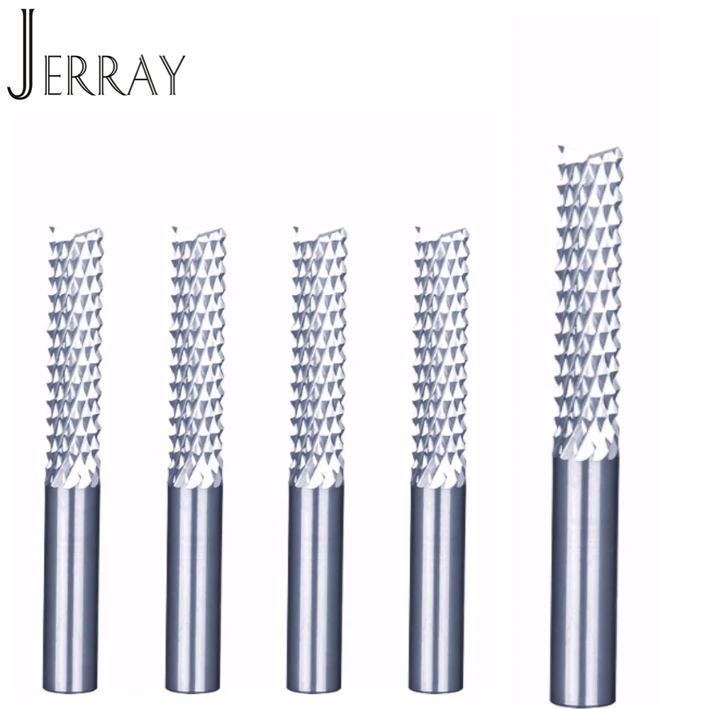 JERRAY Diam4 6 8mm PCB Router bit CNC Milling Cutter SPIRAL Carbide End Mill Engraving Bit End Mill for PCB MDF Corn End Mill