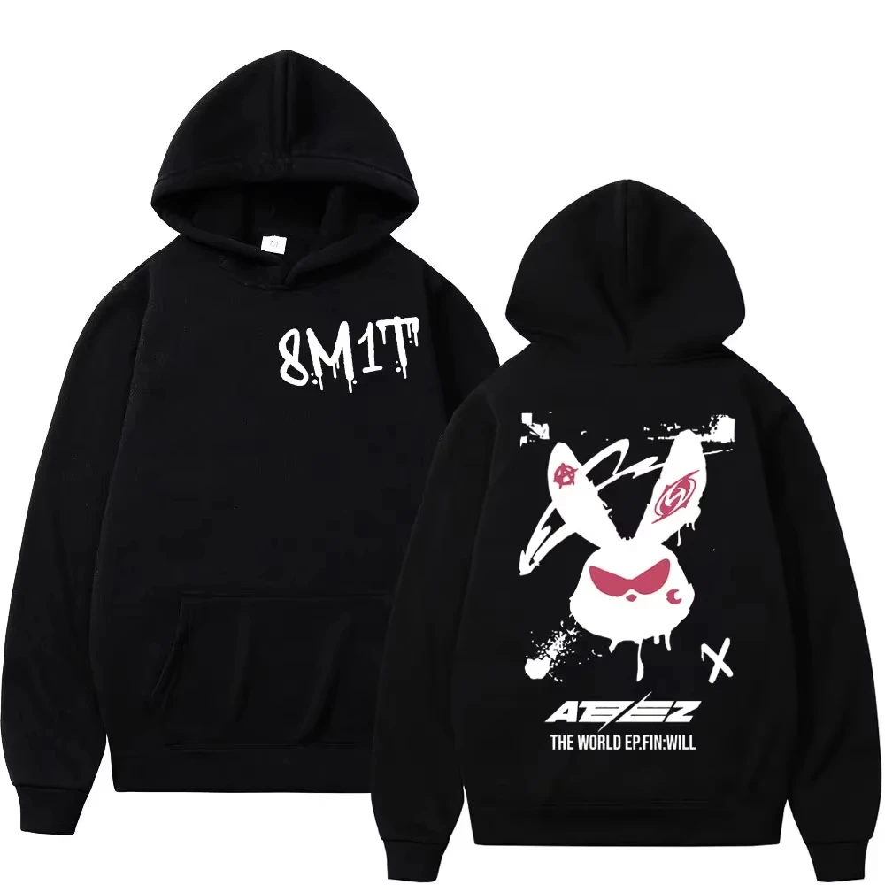 2026 New Model Kpop Ateez 8M1T fashion pattern printed men's hoodie Touring Fashion trend Hip-hop high-quality hoodie
