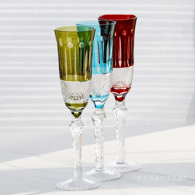 Handmade Crystal Wine Glass Set Elegant Red Wine Goblet High End Champagne Flute Gift Box Luxury Drinking Ware for Home Bar