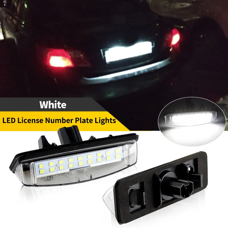 2PCS For Toyota Camry/Aurion Avensis Verso Echo 4D Prius Lexus Is200/Is300 Ls430 Gs300/Gs430 White LED License Number Plate Lamp