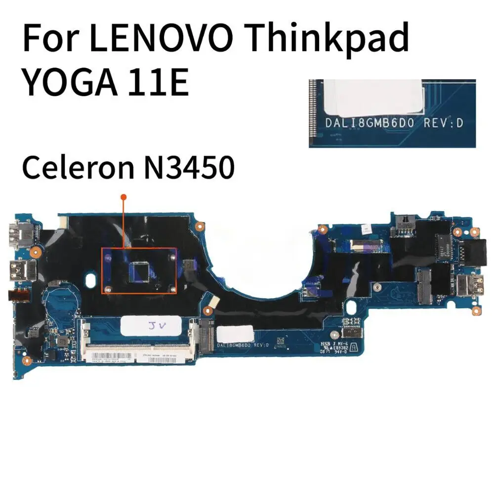 DALI8GMB6D0 For LENOVO Thinkpad YOGA 11E Core SR2Z6 Celeron N3450 Mainboard