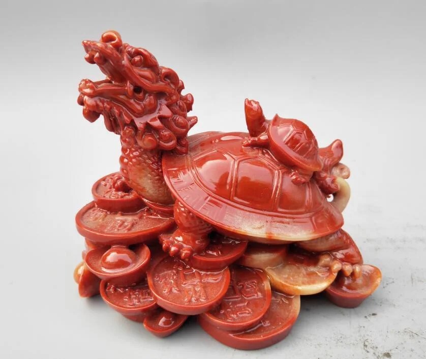 

Fashion Collectible chinese Shoushan stone the dragon turtle statue