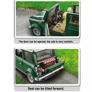 Blocos de Construção Técnicos Mini Cooper, Creator Expert, Compatível 10242, DIY Bricks, Modelo de carro clássico, Brinquedos para crianças 11 principais vendas mini cooper criança - №11