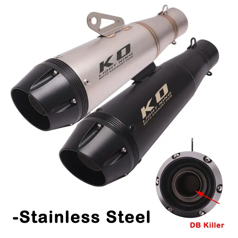 

38-51mm Universal Motorcycle Exhaust Pipe Stainless Steel Mufflers Escape Silencers Removable DB Killer Dirt Bike ATV 350mm