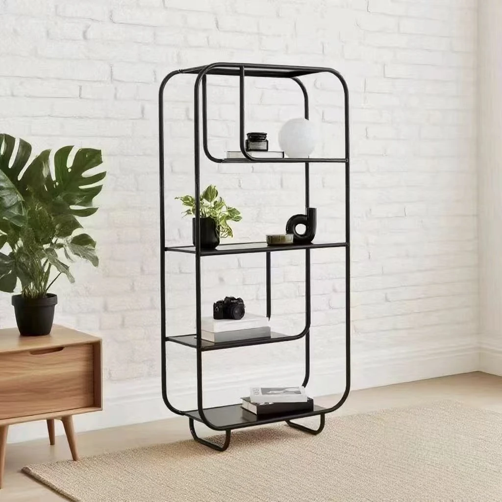 

Wrought iron bookshelf multi-layer shelf simple living room wall floor shelf storage creative small apartment bookcase
