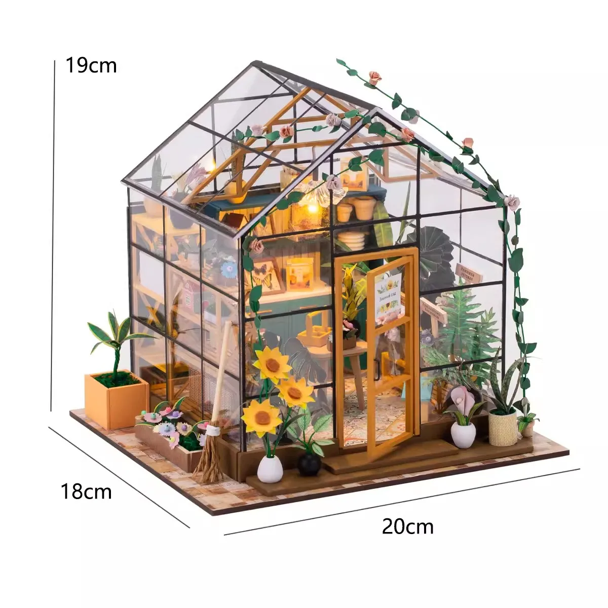 Diy Dollhouse 3D Miniature Dollhouse with LED Light Creative Flower House Case Handmade 3D Puzzle Assembly Building Model Toys