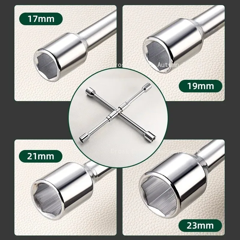 Folding Cross Lug Wrench Car Tire Repair Tool 17 19 21 23mm Labor-Saving Auto Socket Spanner Foldable Wheel Nut Lug Remover