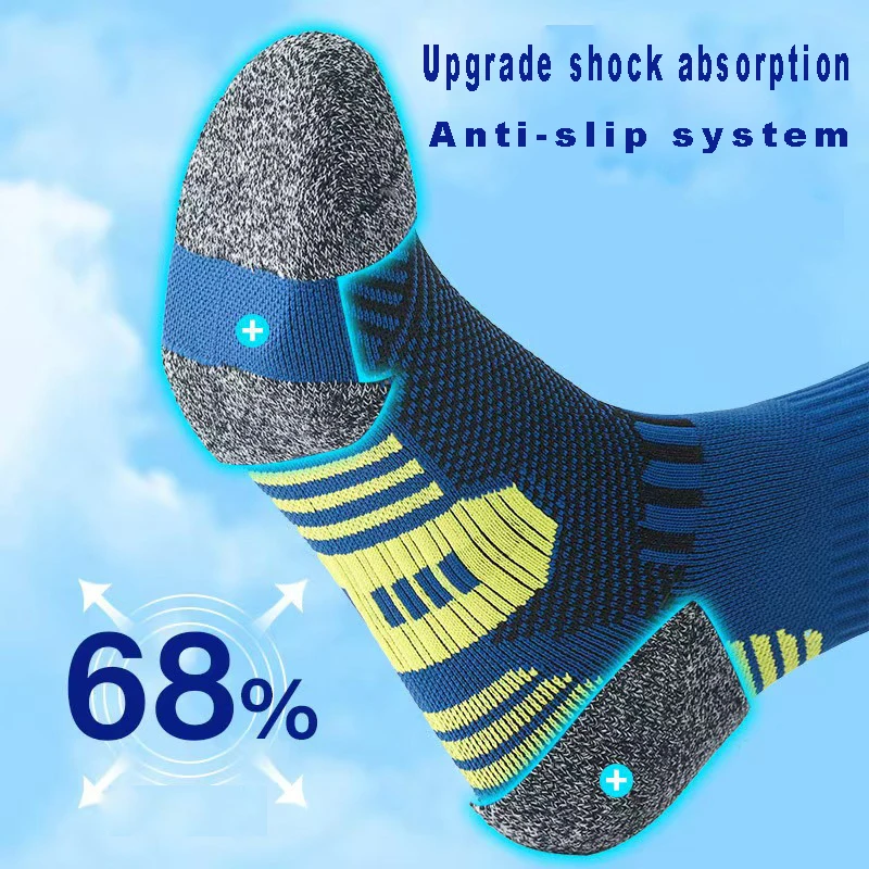Calcetines deportivos profesionales para fitness, calcetines para correr antideslizantes con parte inferior de toalla, baloncesto de secado rápido para hombres y mujeres Tain EUR38-44