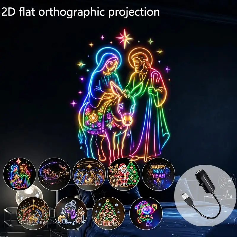 Projector Light with Flexible Gooseneck Multiple Lighting Effects for Car Interior Party Home Decoration