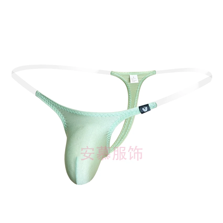 Transparent belt mens sexy low-rise nylon thongs underwear penis pouch mini g-strings gay men e