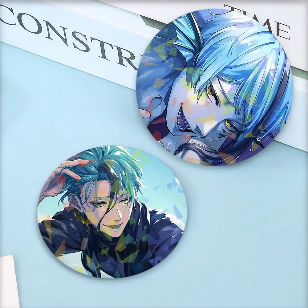 Jade Leech Game T-TWisTEd-WonDErlanD-D Round Badge Lapel Pins for Backpacks Briefcase Laser Brooch Clothes Gifts