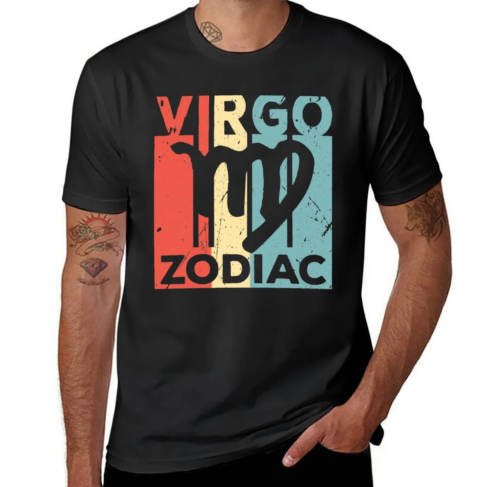 Virgo Zodiac Vintage Retro T-Shirt customs vintage clothes oversized mens graphic t-shirts pack